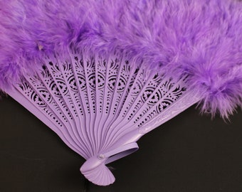 11 COLORS FLUFFY FEATHER HAND FAN FOR STAGE COSTUME PARTY 