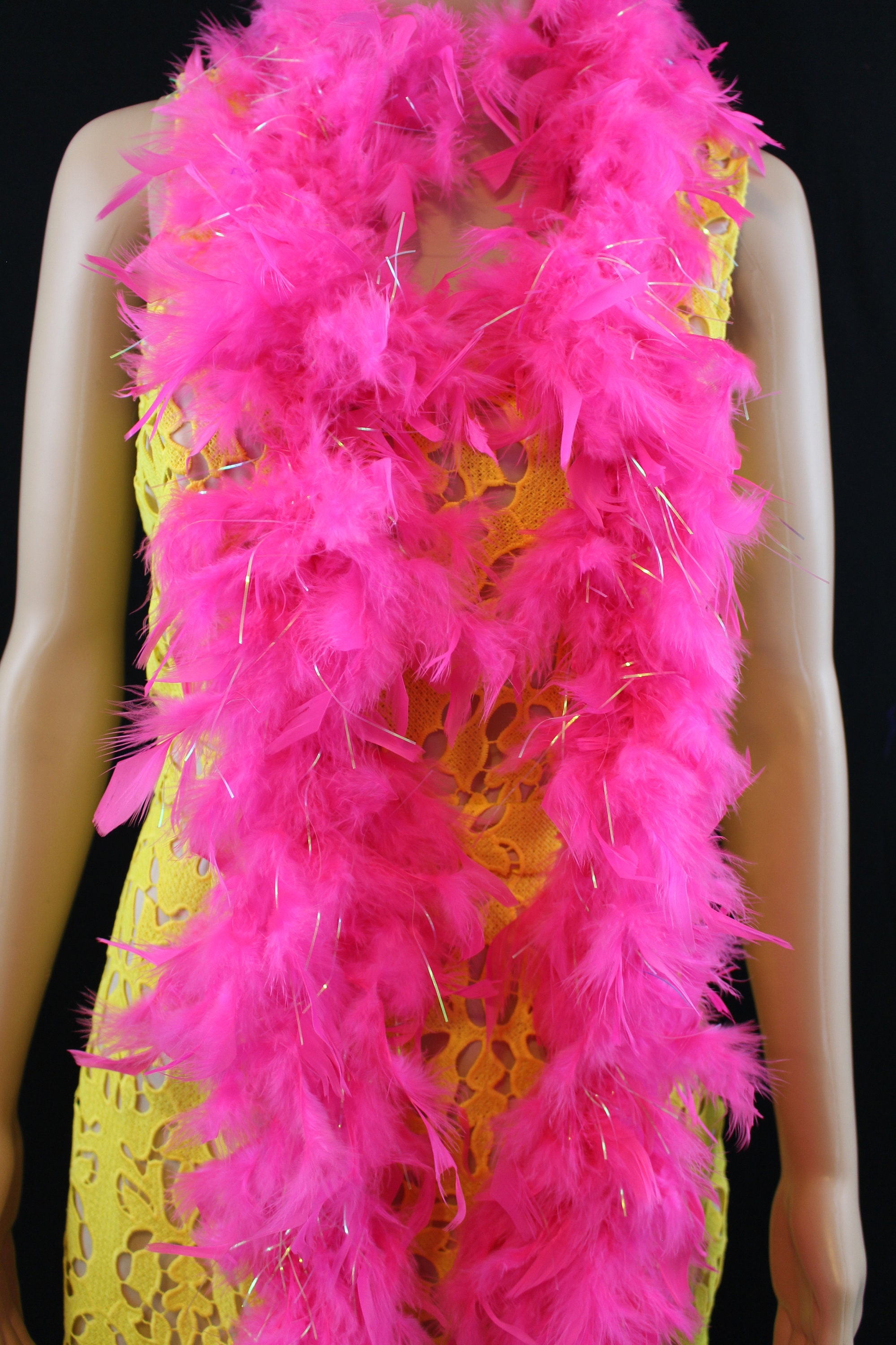 2 Yards - 5 Ply Candy Pink Heavy Weight Ostrich Fluffy Feather Boa