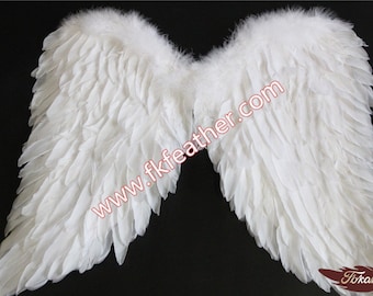 Turkey and goose Feather White Angel Wings Costume, Party, Photography Fun Dress Up Angel Wing - FKAW-001