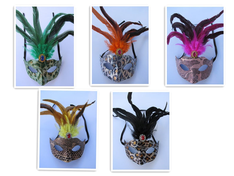 Prom Dress Up Yellow Handmade Venetian Masquerade Mask with cock feather Halloween seven colors FKM-022 Mardi Gras Party