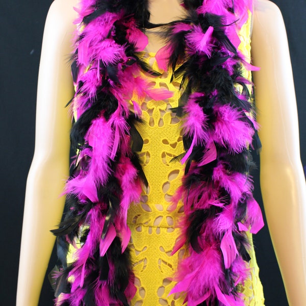 Black/Hot Pink Color Green Color 40 Gram 2 Yards, Soft Turkey Chandelle Feather Boa - Dancing Wedding Crafting  Halloween Costume Decoration