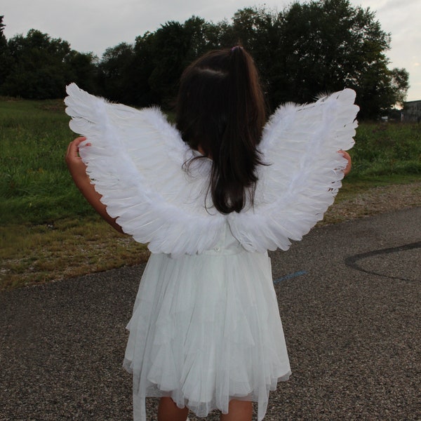 White Kids Turkey and goose Feather White Angel Wings Costume, Party, Photography Fun kids Dress Up Angel Wing - 21