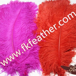 22 24 5pcs Ostrich Feather Hot Pink For DIY Jewelry Craft Making wedding Party Decor Accessories Wedding Supplier image 1