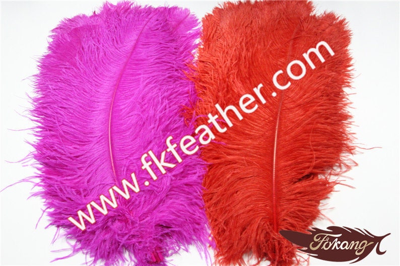 22 24 5pcs Ostrich Feather Hot Pink For DIY Jewelry Craft Making wedding Party Decor Accessories Wedding Supplier image 1