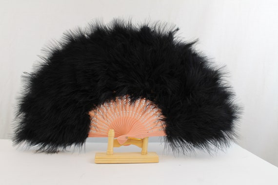 Marabou Large Feather Fan 23/"X12/" Wedding with 25 staves For Dancing Party