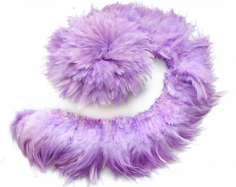 Light Purple Color Saddle Feather Trim, 4“-6" Height Accessories Feather DIY Decorative Material