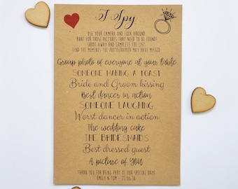 Personalised I Spy Wedding Camera Game Kids Fun