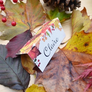 Nom de lieu de mariage Feuilles d'automne - Papeterie fait main