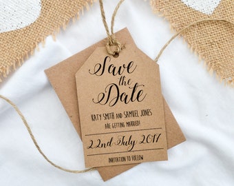 Rustic Kraft Save the Date - Handmade Wedding Stationery
