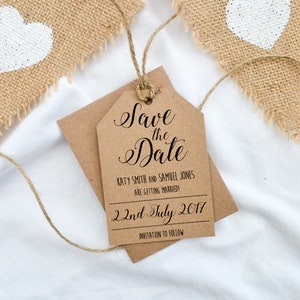 Réservez cette date en kraft rustique - Papeterie de mariage faite main
