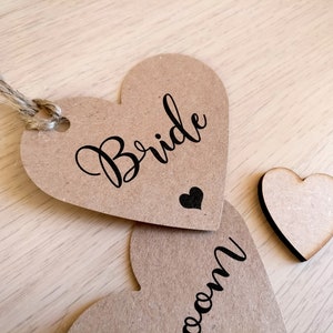 Etiquetas Para Nombres De Lugar De Favor/Boda De Corazón Rústico