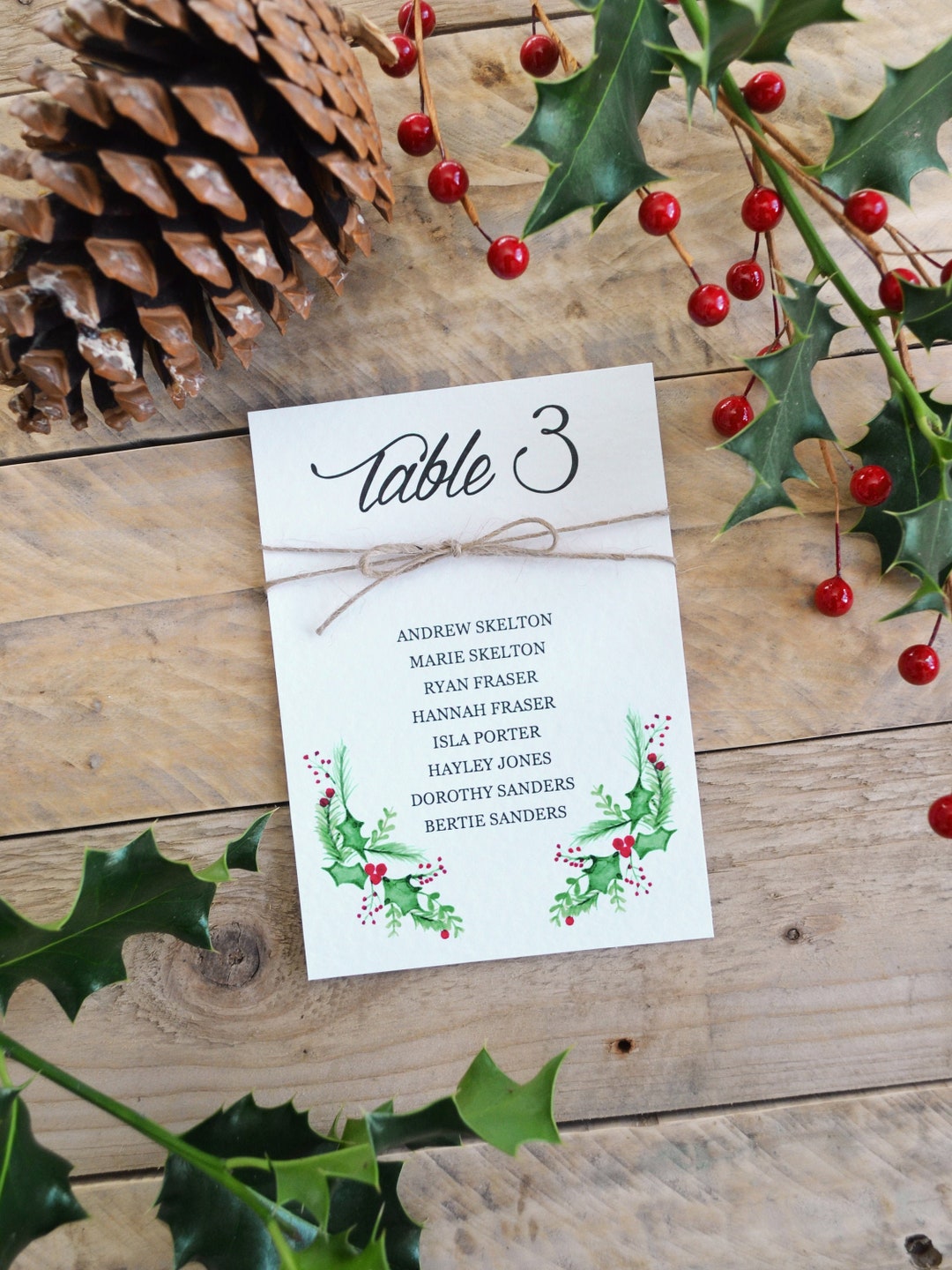 rustic-christmas-table-plan-card-watercolour-twine-wedding-etsy-uk