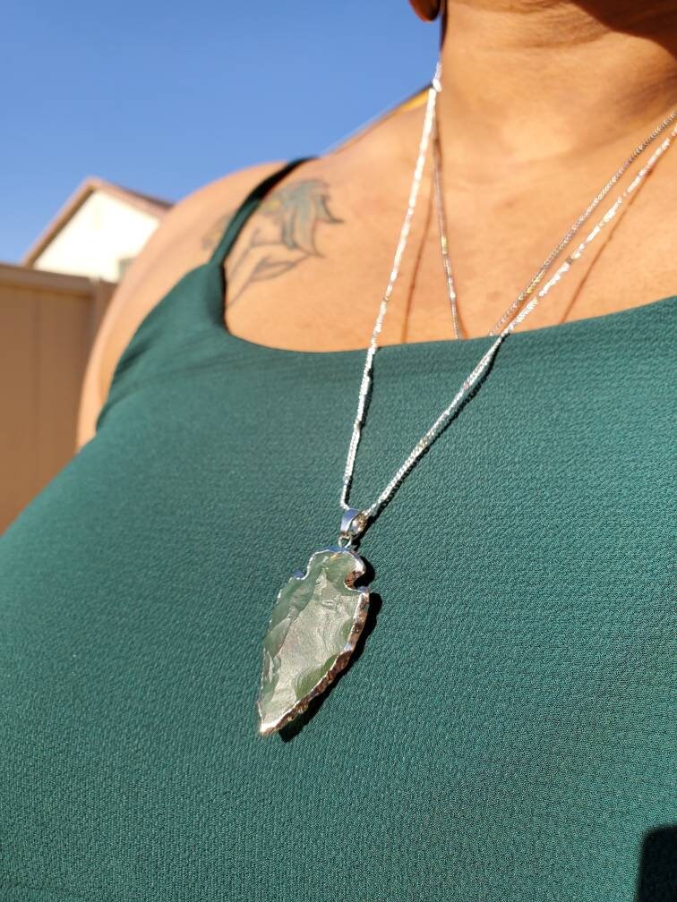 Agate Arrowhead Necklace - Etsy