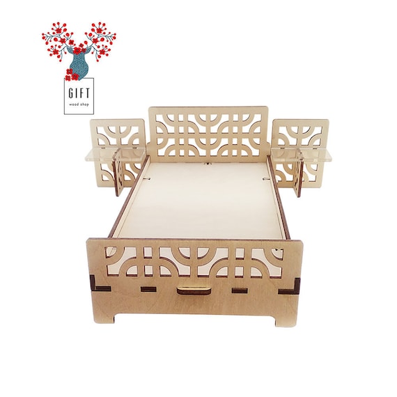 Unassembled Dollhouse Set Furniture Bedroom Kits Diy Dollhouse Furniture Rustic Bedroom Furniture For Barbie Miniature Bed For Dolls