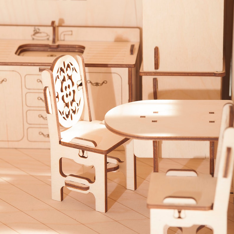 without furniture Modern Dollhouse waldorf dolhouse Girls doll house DIY unassambled handmade wood toys playhouse Wood doll house