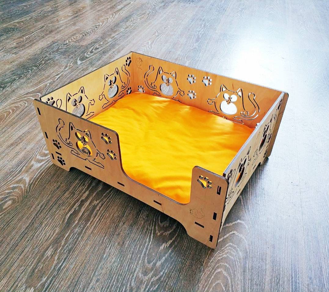 Wooden cat place cat furniture Cat house Modern cat bed Etsy
