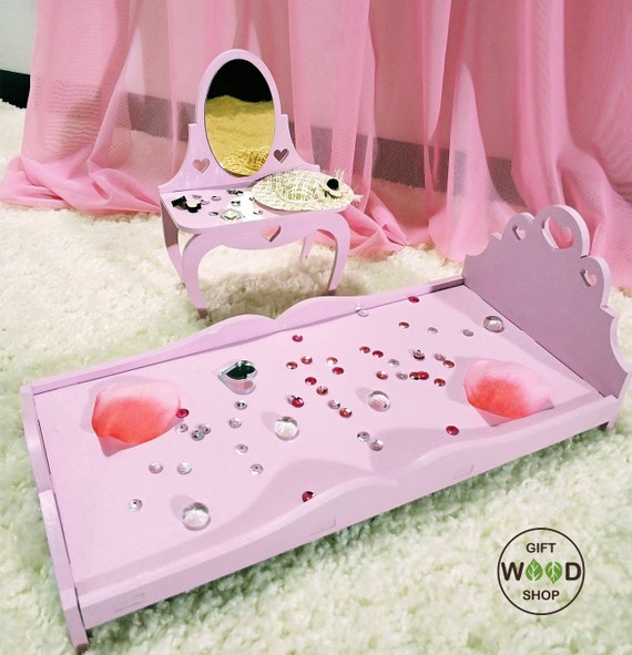 Pink Dollhouse Bedroom Doll Bed Dollhouse Miniature Barbie Bed Barbie Size Barbie Furniture For Blythe For Monster High Girls Anniversary