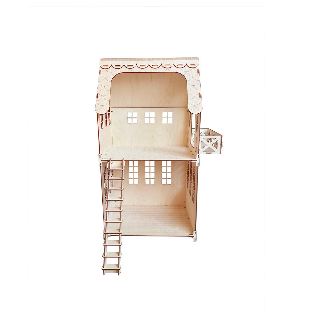 Wood 2 story Barbie doll houseDollhouse KitDIY kitMiniature | Etsy