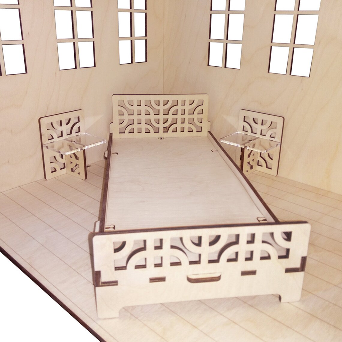 Unassembled dollhouse set furniture bedroom kits DIY Etsy