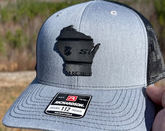 THE PUCKLUCK HAT -Wisconsin - Dad Hat - Hockey Mom - Hockey Hat - Trucker Hat - nhl puck patch- Hockey Player - Puck Hat