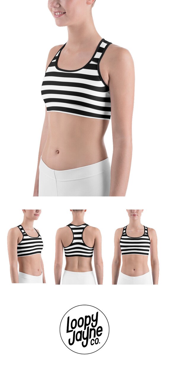 striped sports bra