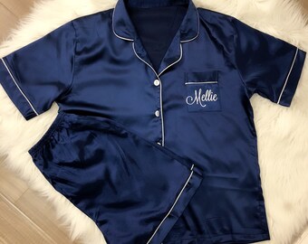 silk button up pyjamas