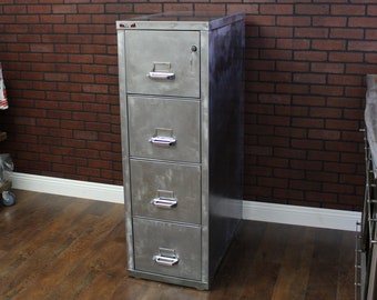 Refinished 4 drawer Fire Proof FireKing Metal Filing Cabinet / industrial cabinet / metal filing cabinet / industrial office / Hon