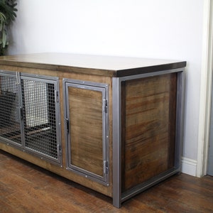 Dog Crate and Storage Cabinet for Food, Raised Dog Crate, Industrial Dog Crate, Unchewable Dog Crate, Crate for big dogs, Swing door crate image 2