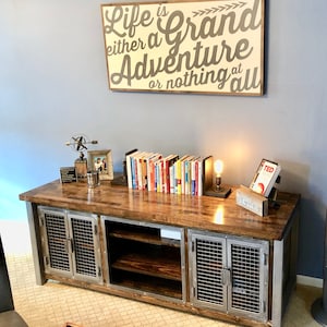 Consola Credenza / Centro multimedia rústico / Centro de entretenimiento moderno urbano / muebles de oficina rústicos / hogar industrial