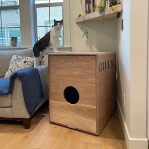 Litter Box Enclosure FOR Litter Robot 4 and 3, Modern CAT Furniture, Pet Furniture, Cat Side Cabinet Table, Litter nightstand, Litter Trays
