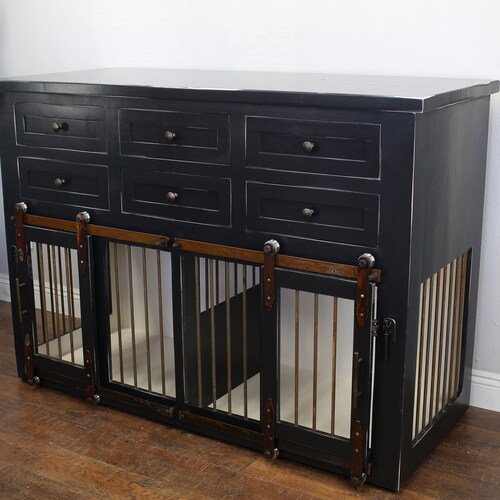 Dog Crate With Drawers Sliding Barn Doors / Crate With Etsy