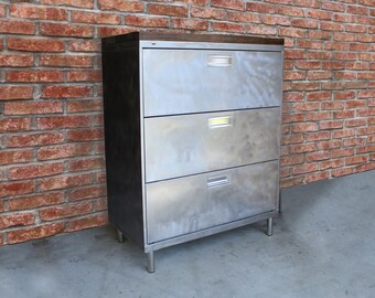 3-Drawer Metal Filing Cabinet Refinished / 30", 36", 42" / Industrial Urban Office Storage Cabinet / Steel office furniture / Modern Office