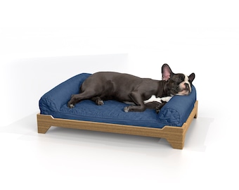 Modern Dog Bed Large,  Raised Dog Bed, Sleeping Pad, Dog House, Doggie Bed, Cat Bed Furniture, Elevated Dog Bed, Wood and Cushion day Bed