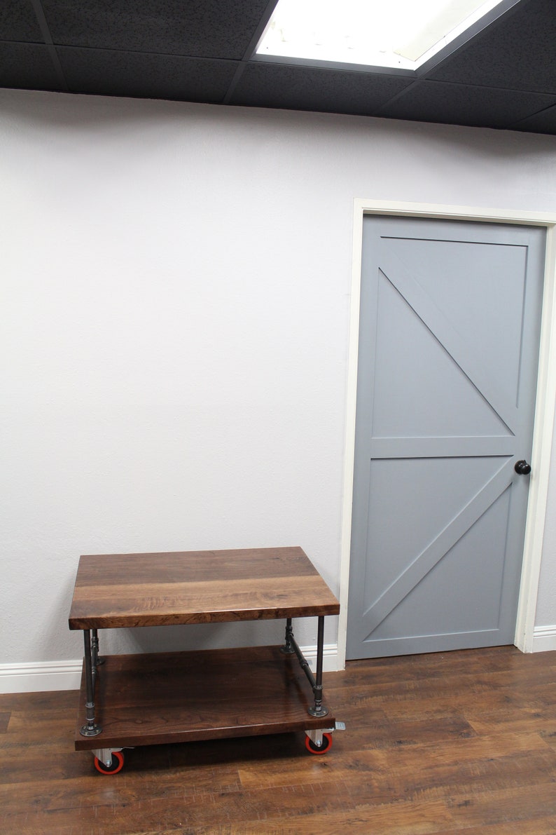 Rustic Coffee Table on castors Industrial Pipe & Wood Table Etsy