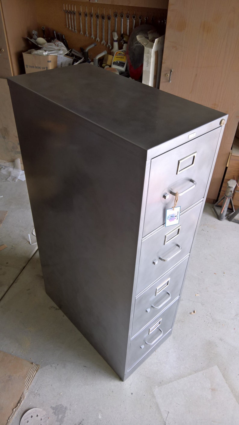 4-drawer Metal Filing Cabinet Refinished / letter & legal size / industrial cabinet / metal filing cabinet / industrial office / Hon image 2