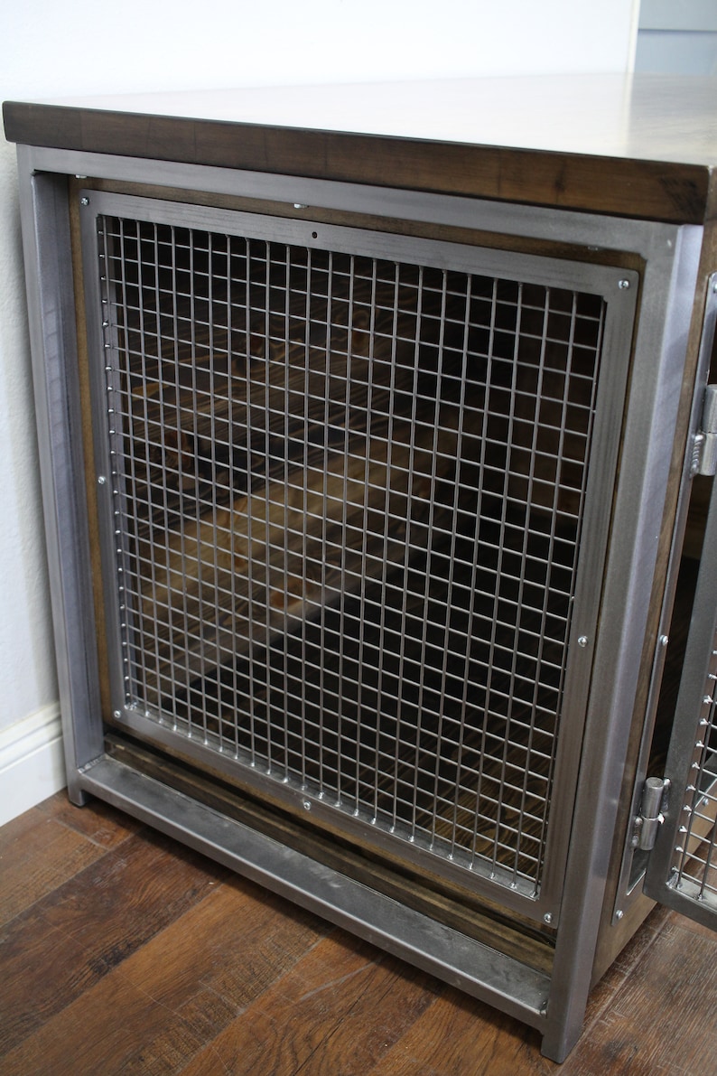 Dog Crate and Storage Cabinet for Food, Raised Dog Crate, Industrial Dog Crate, Unchewable Dog Crate, Crate for big dogs, Swing door crate image 5
