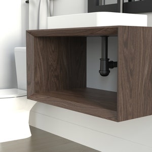 Waterfall Bathroom Vanity Floating all Wood / Scandinavian / Industrial restroom / Modern Vanity / Rustic Furniture / contemporary image 3