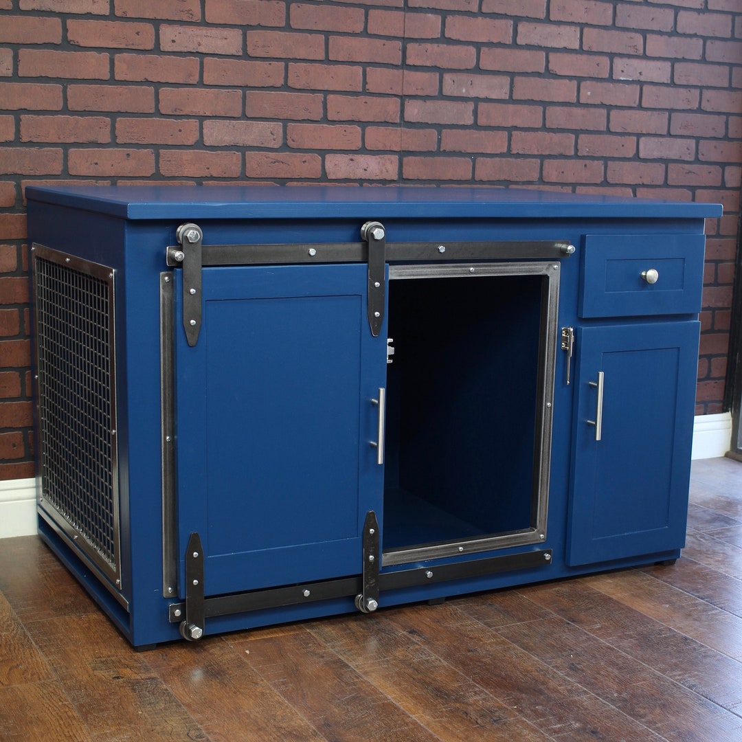 Dog Crate and Drawer Sliding Barn Door / Fully Custom / House