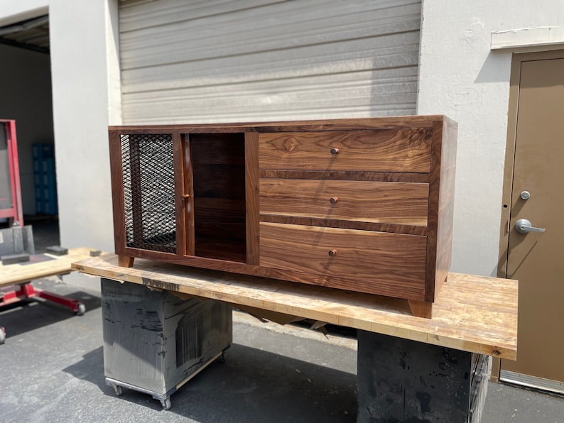 Custom Dog Crate mid century modern Dog Crate with Drawers Etsy