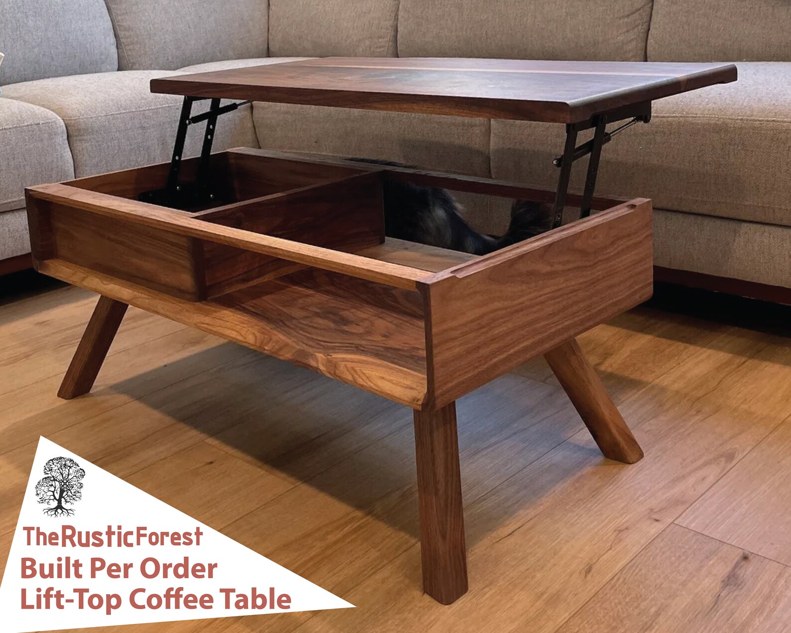 Lift Top Coffee Table / Pop up Convertible / Mid Century Etsy