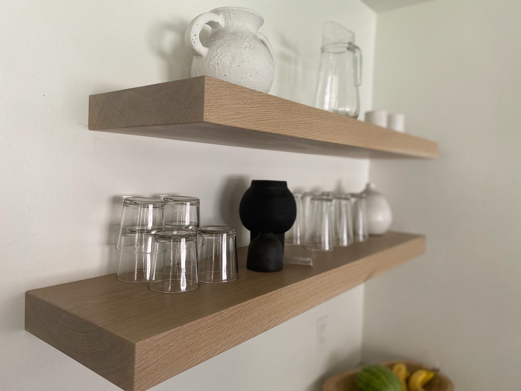 Wood effect floating shelves deals