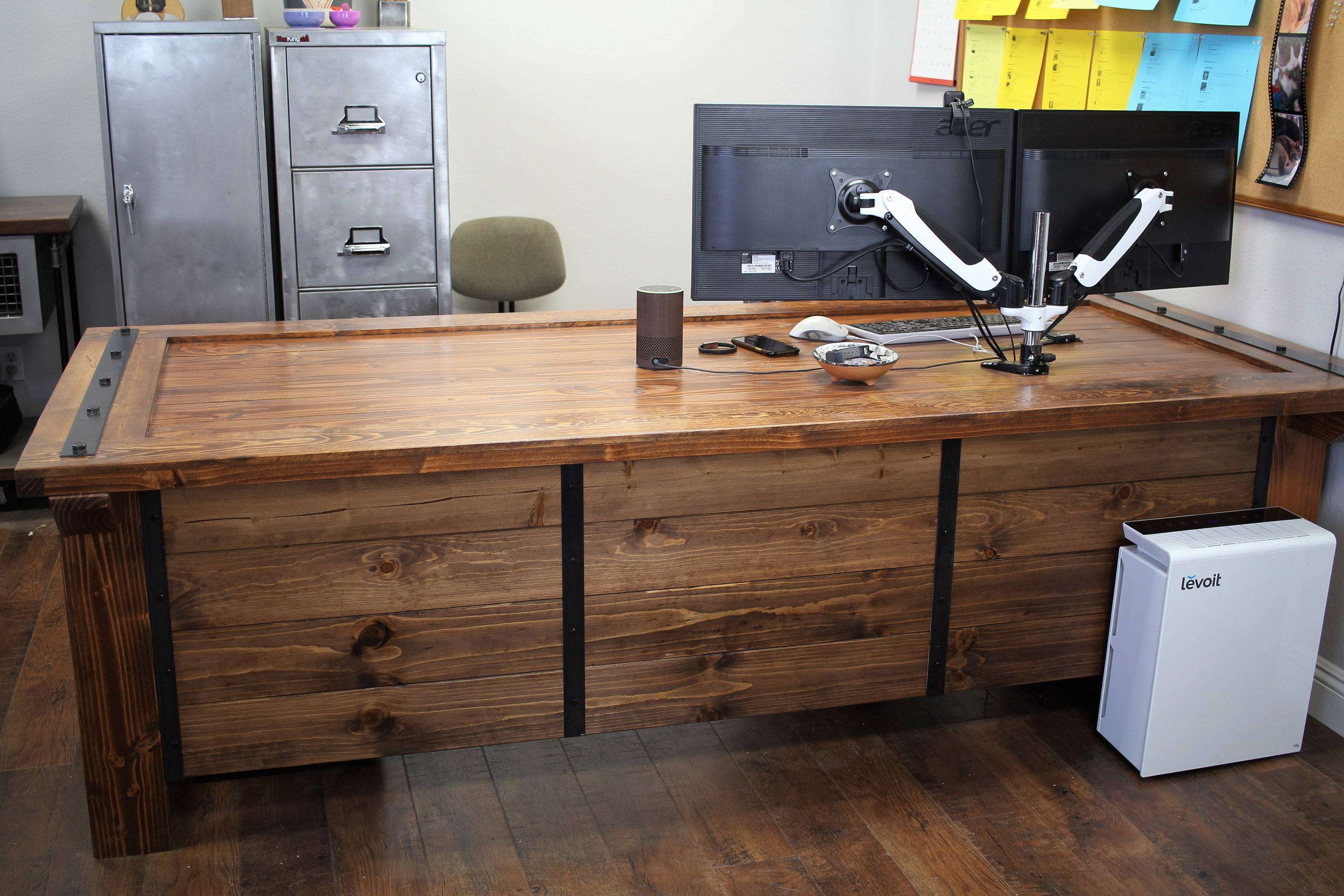 Home & Living Modesty Panel For Steel and Wood Desks Solid Wood