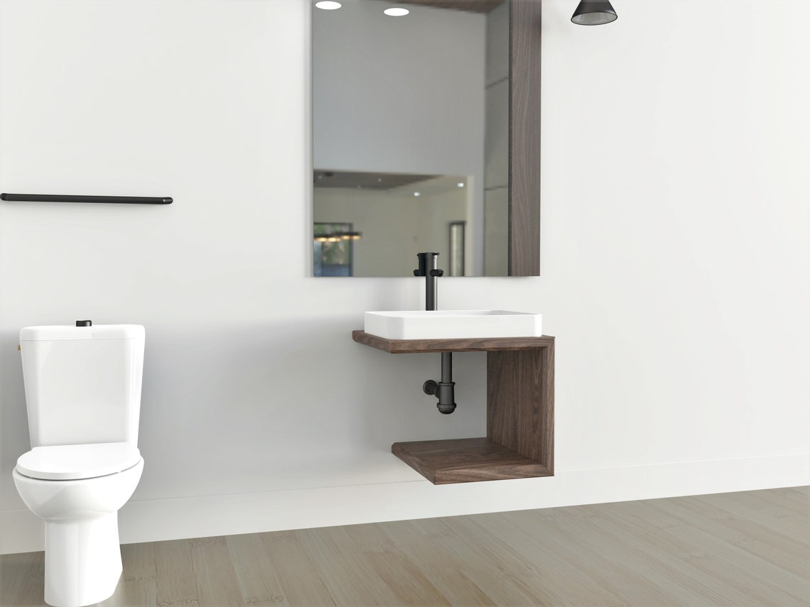 Floating Bathroom Vanity Wood / Scandinavian / urban restroom Etsy