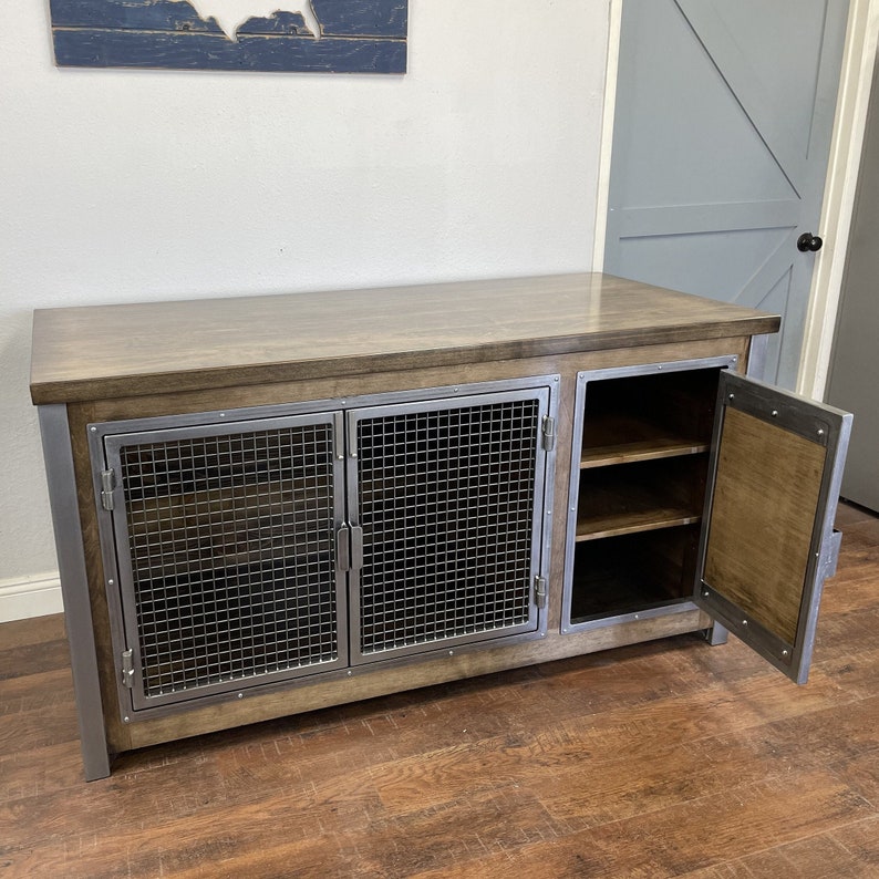 Dog Crate Console Credenza / Rustic Media Center / Urban Etsy