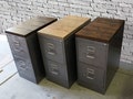 File Cabinet Refinished / 2-drawer letter-size Metal / Wood Top / industrial / metal filing cabinet / rustic office furniture