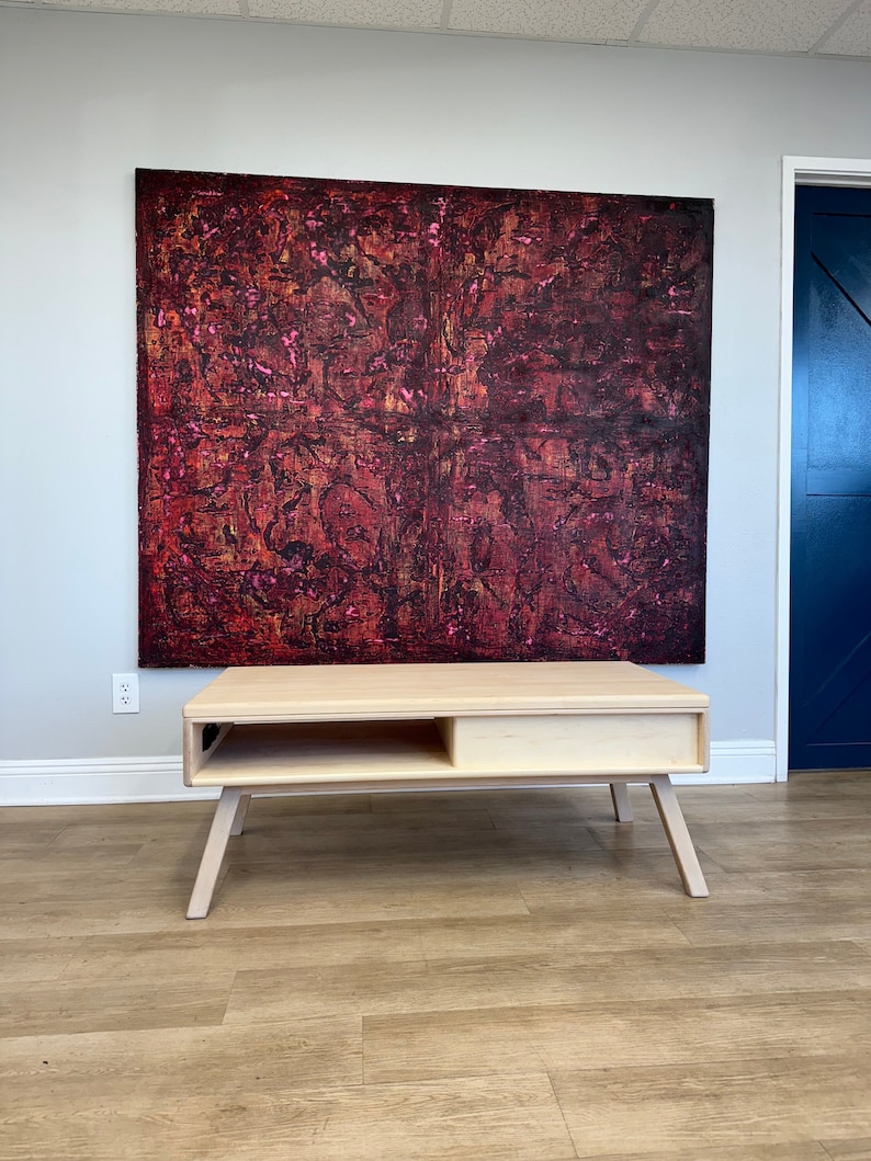 Mid Century Modern Coffee Table | Solid Wood Walnut Table With Hidden ...
