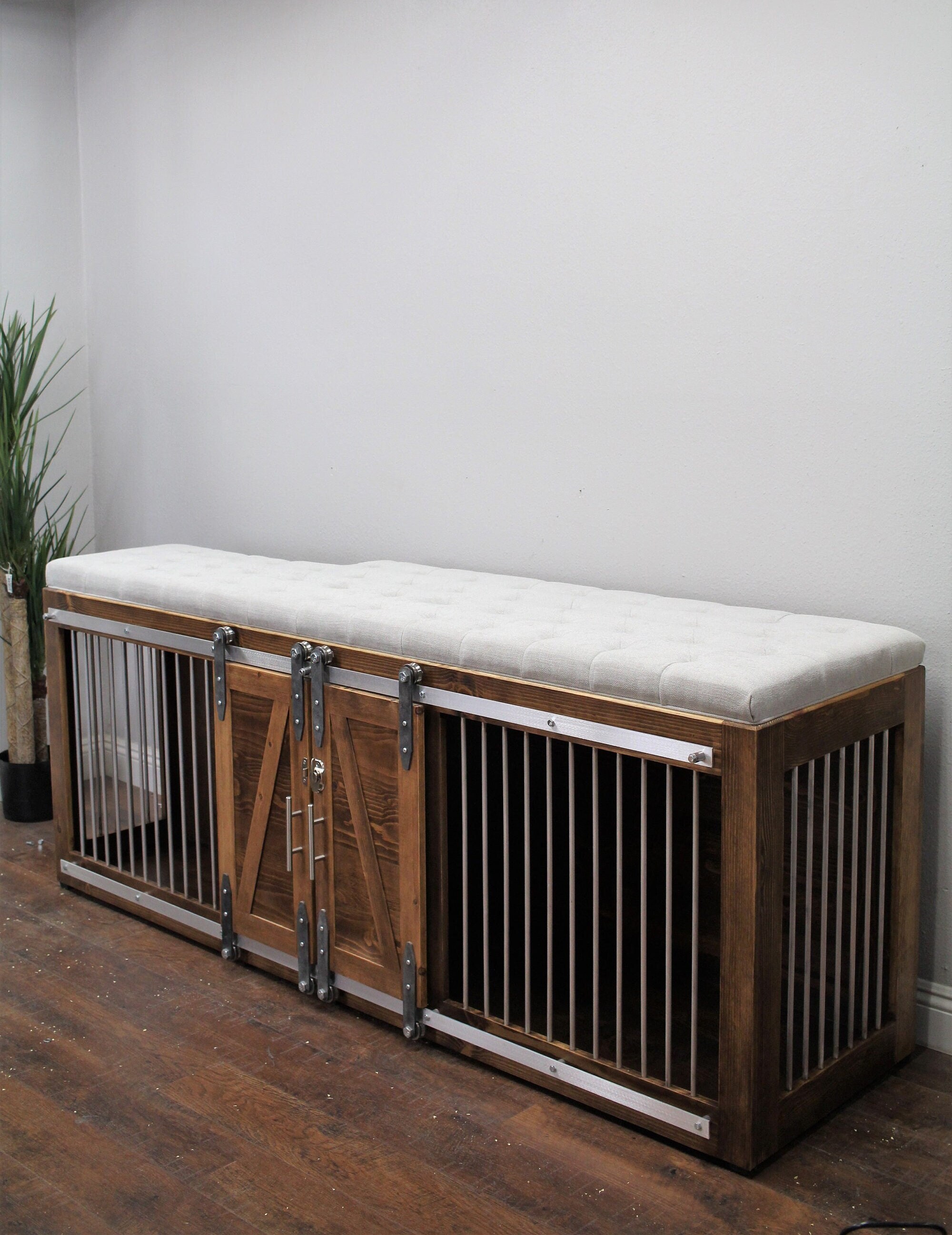 bedroom dog crate