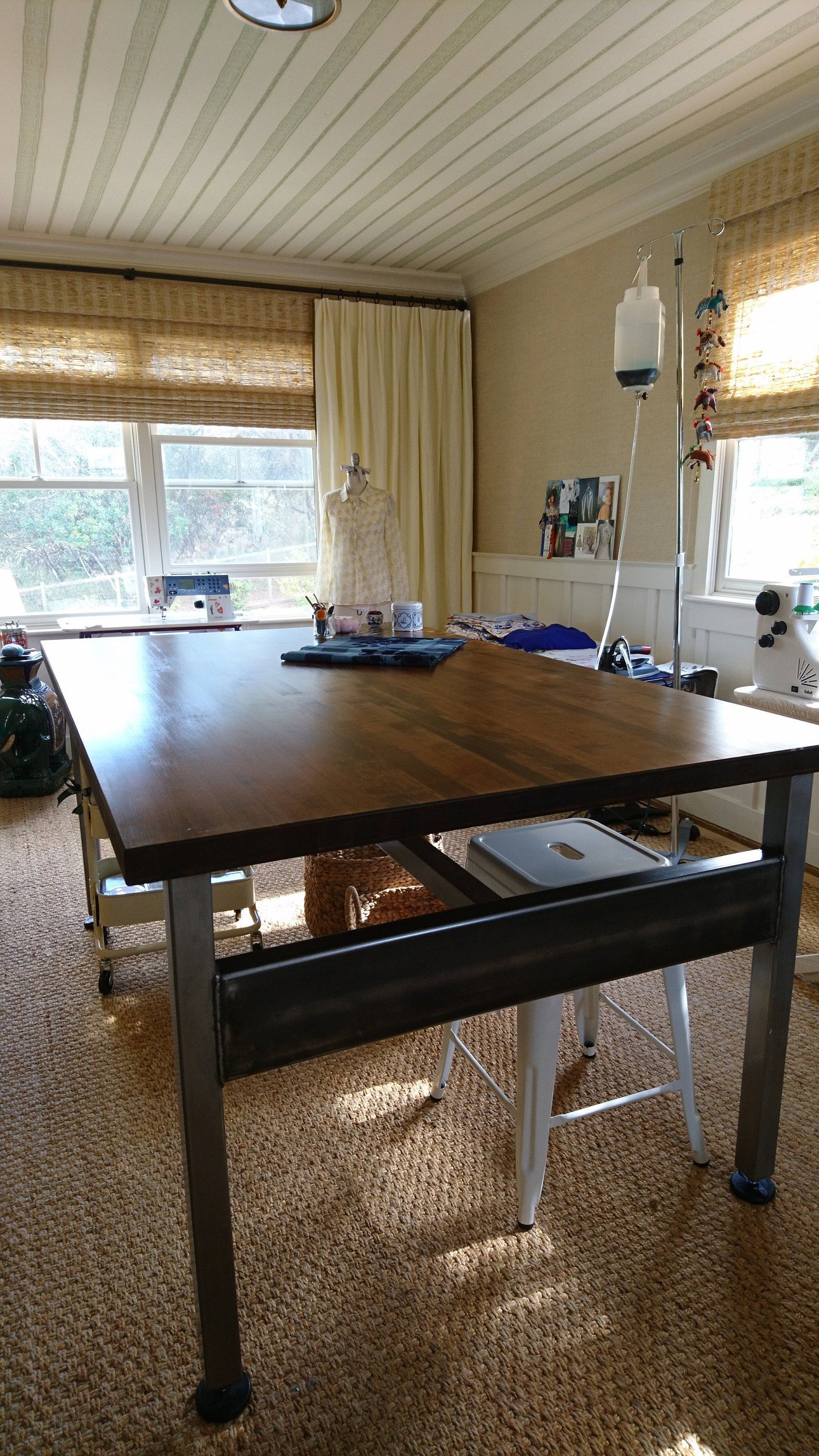 Industrial Butcher Block Standing Desk: Rustic Steel Workstation - Etsy