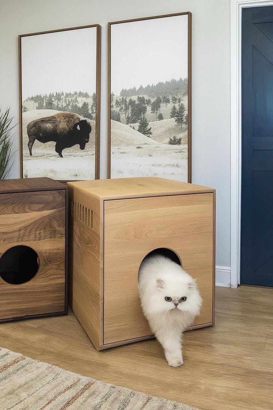 Litter Box Enclosure FOR Litter Robot 4 and 3, Modern CAT Furniture, Pet Furniture, Cat Side Cabinet Table, Litter nightstand, Litter Trays