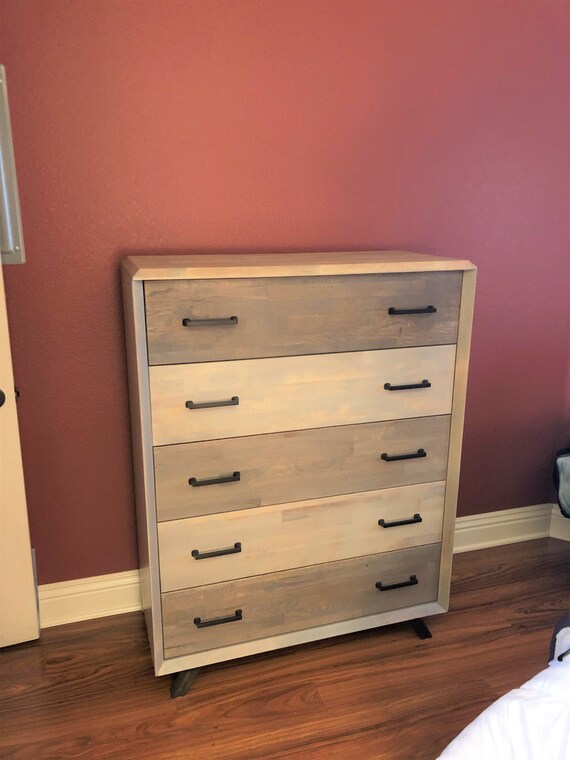 Solid Rustic Dresser 3 Or 5 Drawer Cabinet Rustic Vertical Etsy